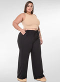 Calça Feminina plus size pantalona duna cintura elástica