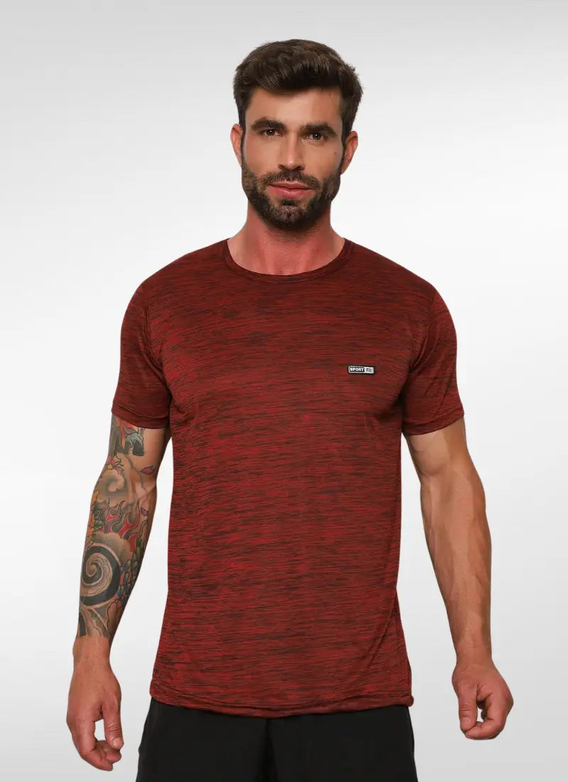 Camiseta masculina básica gola careca