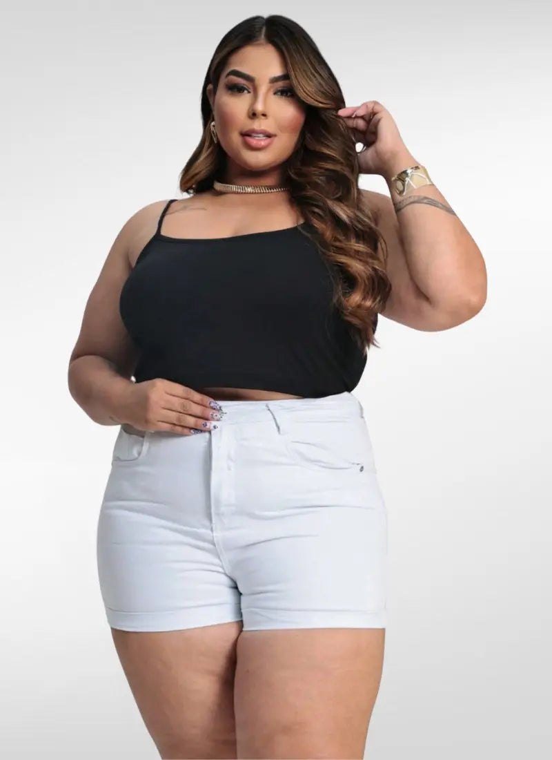 Regata Feminina plus size básica em viscose