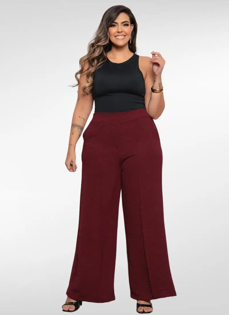 Calça Feminina alfaiataria plus size pantalona