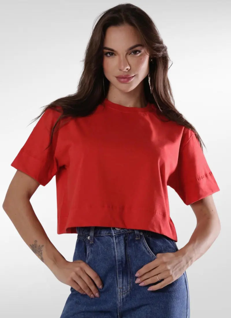 Camiseta Feminina Cropped Lisa