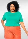 Blusa cropped plus size oversize em viscose