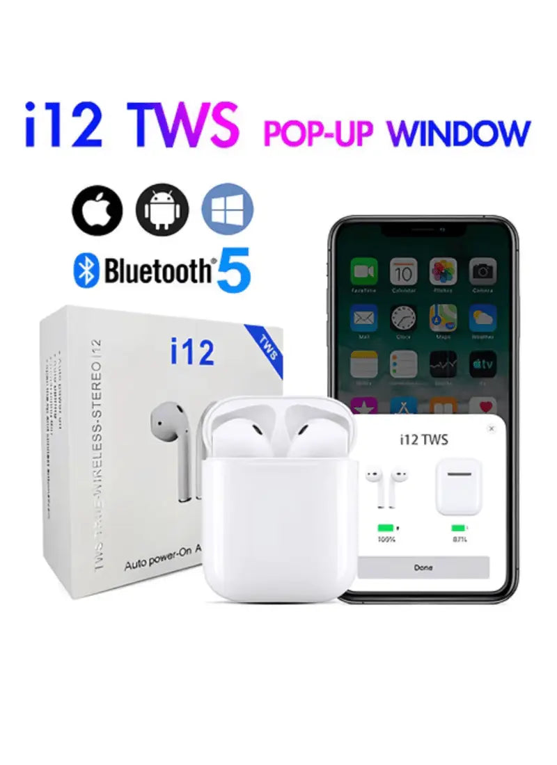 Fone De Ouvido Bluetooth  i12