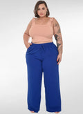 Calça Feminina plus size pantalona duna cintura elástica