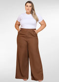 Calça Feminina alfaiataria plus size pantalona com bolso