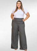 Calça Feminina alfaiataria plus size pantalona com bolso