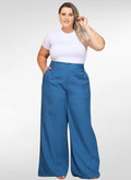 Calça Feminina alfaiataria plus size pantalona com bolso