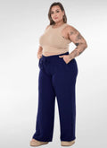 Calça Feminina plus size pantalona duna cintura elástica