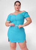 Short Saia alfaiataria plus size cintura alta