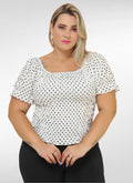 Blusa Feminina plus size estampa de bolinhas