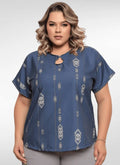 Blusa Feminina plus size manga curta