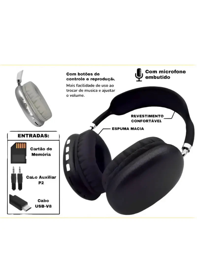 Fone de ouvido headset Bluetooth P9