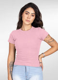 Camiseta Feminina Manga Curta Canelada