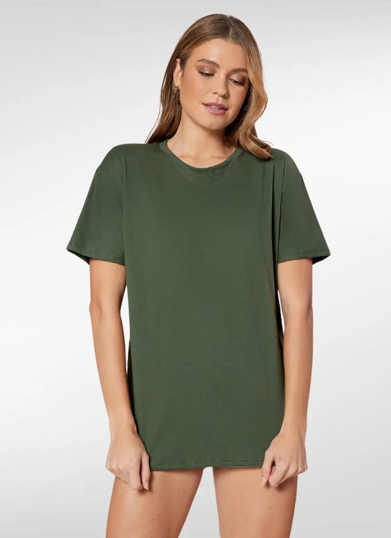 Camiseta Feminina Oversized Algodão